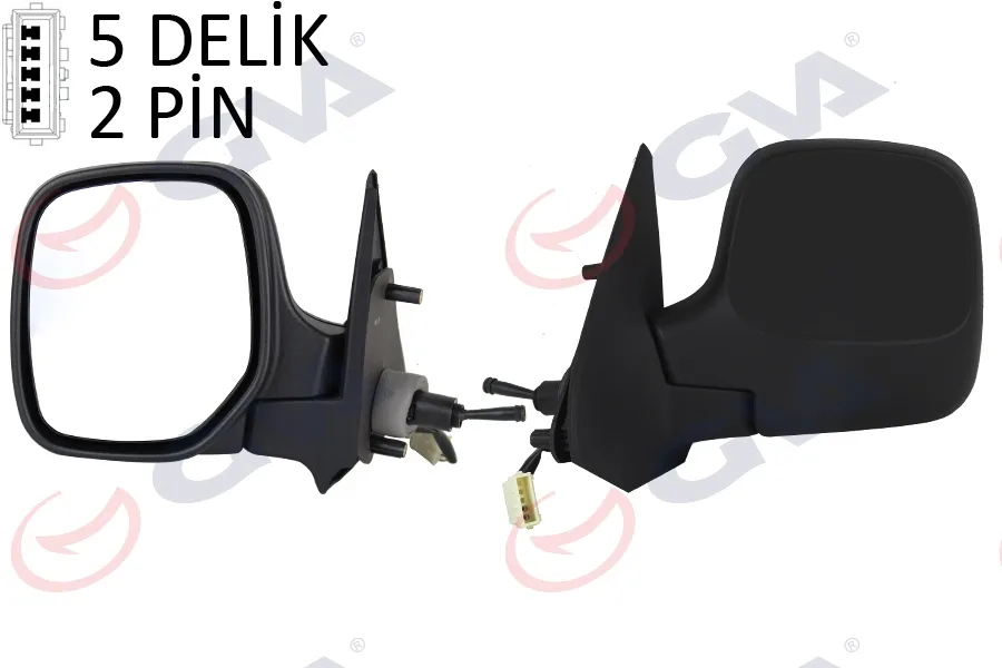 Diş Dikiz Aynası Sol BERLINGO - PARTNER 1997 Mekanik Isıtmalı Konveks 2 Fiş VM-118NL