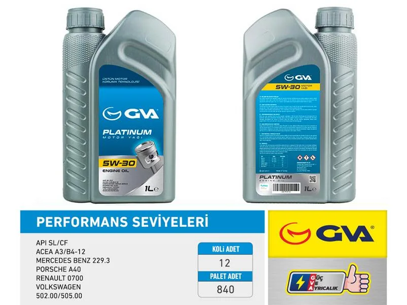 Motor Yağı 5W30 1 LT Platınum Tam Sentetik API SL / CF (12 Adet)