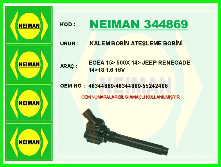 Ateşleme Bobini Fiat Egea 2015 500X 2014 Jeep Renegade 2014-2018 1.6 16V