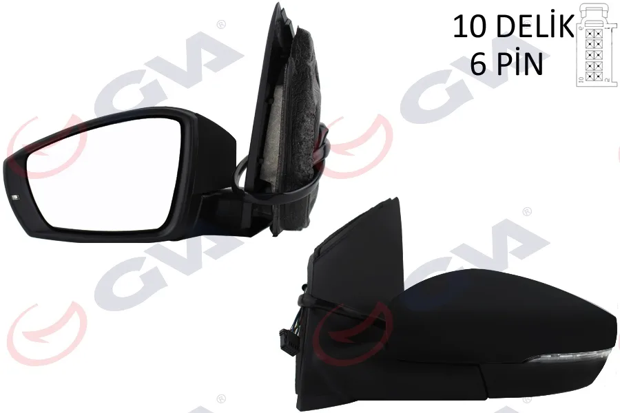 Diş Dikiz Aynası Sol Polo 2009 Elektrikli Isıtmalı Sinyalli Asferik 6 Fiş VM-388NEHAL