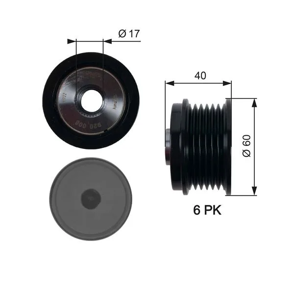 Alternatör Kasnağı 39.2MM Cmax - Fiesta 6 - Focus 3 - Kuga 2 - TRANSIT - Connect - Courier 1.5-1.6-2.0TDCİ