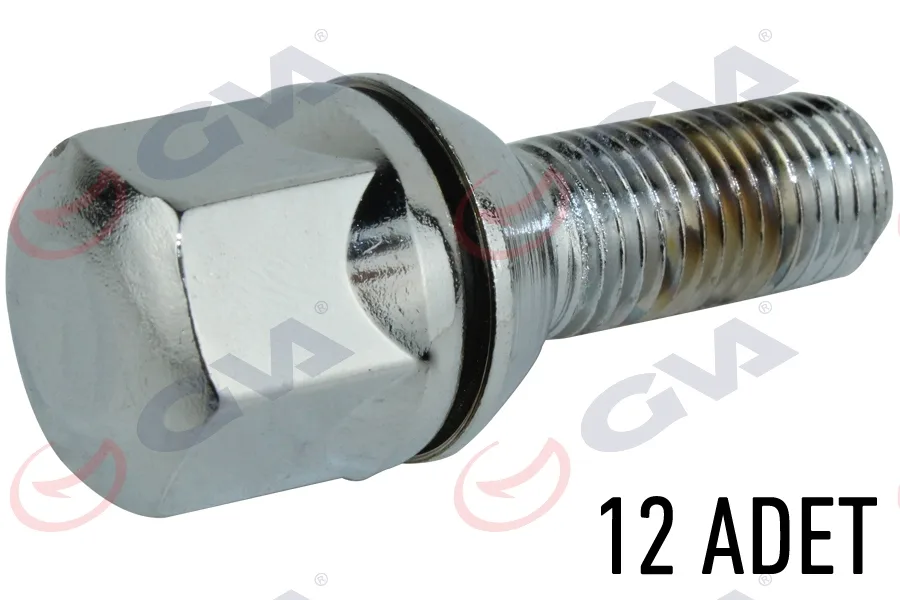 Bijon Civatası Renault 9-11 Pullu Kromajlı Paket 12 (12 Adet)