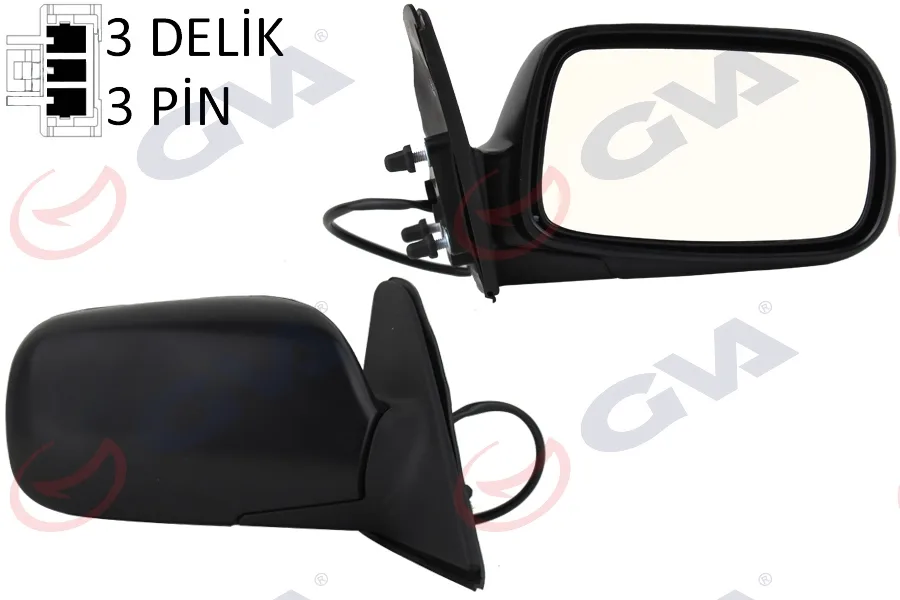 Diş Dikiz Aynası Sağ COROLLA 1997 Elektrikli Isıtmalı Konveks 3 Fiş VM-278ER