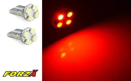 LED Ampül 12V.4 Lü SMD B.Dipsiz Kırmızı