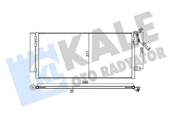 Klima Radyatörü Fiat DOBLO 2010 COMBO 2012 1.3 DMTJ-1.6 DMTJ-2.0 DMTJ 669X293X16