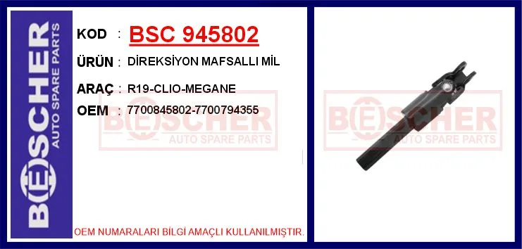 Direksiyon Mafsallı Mil R19-CLIO - Megane