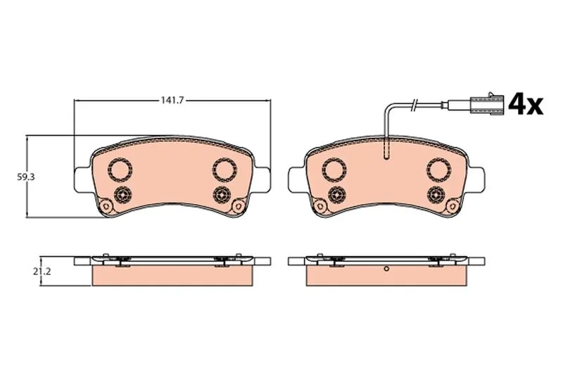 Disk Fren Balatası Arka JUMPER 2.0D/2.2D3.0D 2004-2006>DUCATO 40 2.3D - BOXER 2.0D/2.2D/3.0D
