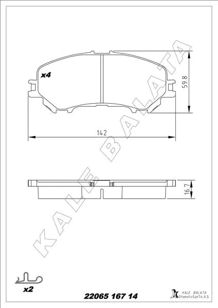Fren Balatası Ön Qashqai 2 SUV - X - Trail 3 - Rogue 2 SUV 2013