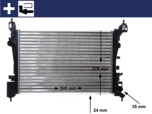 Motor Su Radyatörü Opel Corsa D - Corsa E 1.2-1.4 A12XER A12XEL B12XEL A14XER B14XER 2011 540X378X23