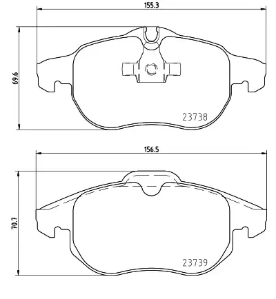 Ön Fren Balatası ASTRA H 2005-2010 Vectra C 08.02> Zafira B 2005-2010 Saab 9.3 2002 Croma 06.05>