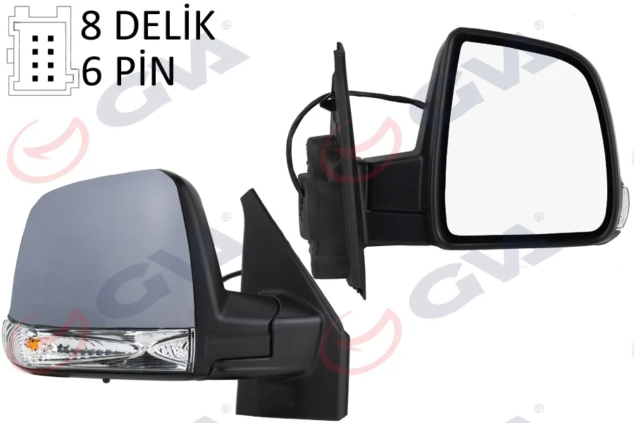 Diş Dikiz Aynası Sağ DOBLO 2011 Elektrikli Sinyalli Astarlı Tek Camlı Konveks 6 Fiş VM-668EHPR