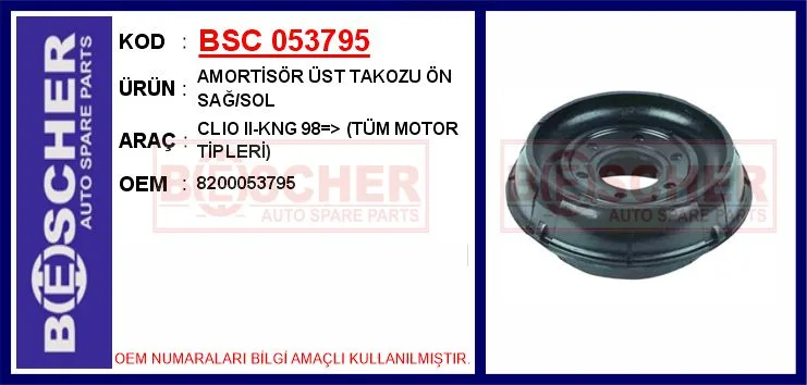Amortisör Üst Takozu Ön Renault Clio 2 1998-2005 Kangoo 1997 (2 Adet)