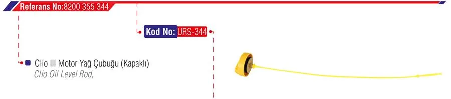 Motor Yağ Kapağı Çubuğu Clio 3 (2 Adet)