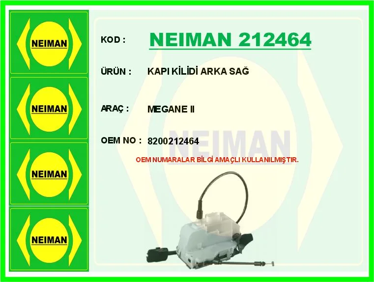 Kapi Kilidi Arka Sağ Megane 2