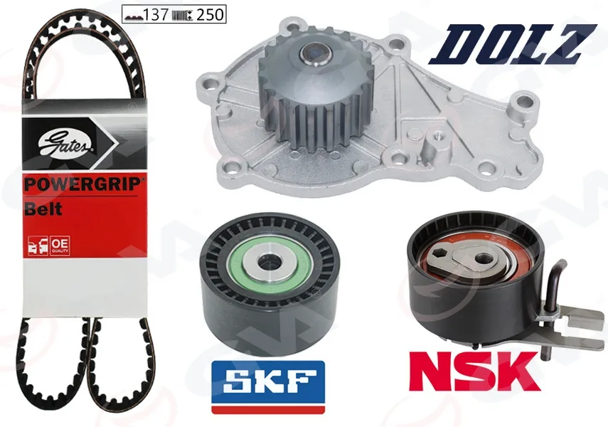Devirdaimli Triger Seti 137X254 P206-P207-P307-P308-P407-P3008-EXPERT - PARTNER - BERLINGO - Jumpy - C2-C3 - C4-C5-XSARA - Focus 2 - Fiesta 5 - 6 Volvo S40-C30-V50-FIAT SCUDO EURO4 1.6 HDI - Tdci