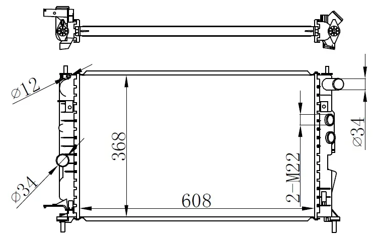 Radyatör Vectra B Ac Klimasız Mek Brazing 608X358X26