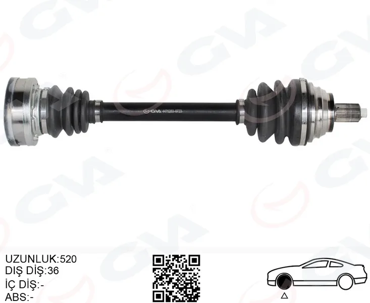Komple Aks Ön Sol Golf - Leon - Jetta - Passat 1.6 TDİ TDİ 2004-2014 Kısa Cayb - Cayc 1.6 TDİ