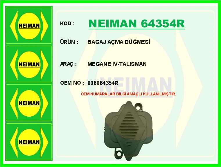 Bagaj Açma Düğmesi Megane 4 - Talisman