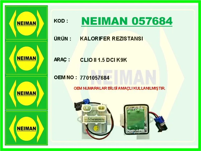 Kalorifer Rezıstansı Clio 2 1.5 DCI K9K