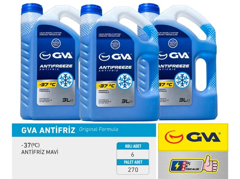 Antifriz 3 LT -37 C Mavi Koli 6 Ad (6 Adet)