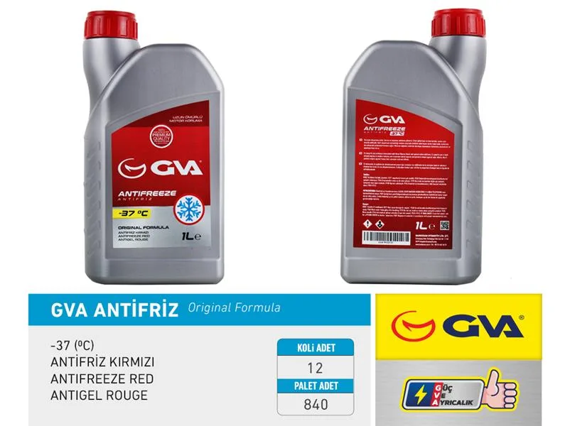 Antifriz 1 LT -37 C Kırmızı Long Life Koli 12 Ad Organık (12 Adet)