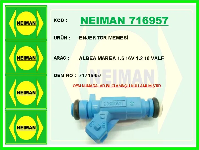 Enjektor Memesi Albea Marea 1.6 16V 1.2 16 Valf