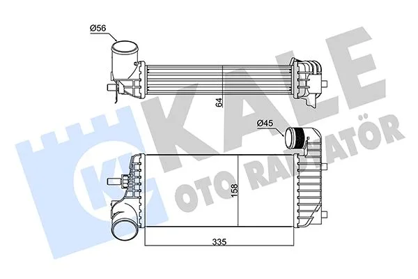 Turbo Radyatörü Ara Soğutucu Ford Focus - Cmax - Kuga - Connect 2011 1.5-1.6 Tdci 336X157X62