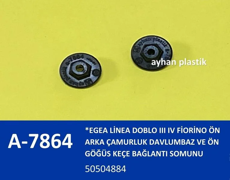 Ön Arka Çamurluk Davlumbaz ve Ön Göğüs Keçe Bağlantı Somunu Egea Linea DOBLO 3 4 FIORINO (50 Adet)