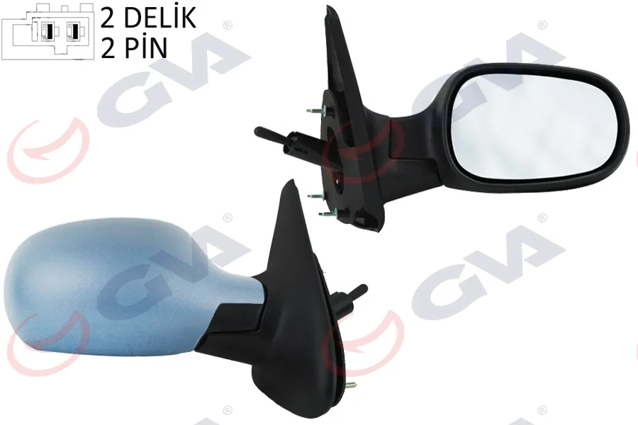 Diş Dikiz Aynası Sağ Megane 1999 Mekanik Sensörlü Astarlı Konveks 2 Fiş VM-129PSR