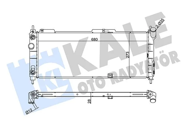 Su Radyatörü Opel Corsa B - COMBO - TIGRA 1.2I 1.4I 1.6I 16V 1993 Otomatik Vites Ac Brazing 680X273X28