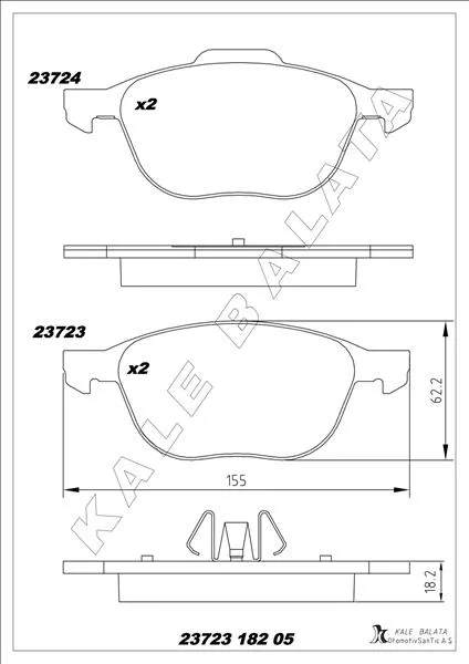 Ön Balata Focus 2004-2018 Cmax 2007-2019 Kuga 1 - 2 2008-2014 Volvo V40 2019 C30 2006-2012 S70 08>13S40 2004-2012 V50 2004-2012 Mazda 3 2003-2009 5 2005-2009