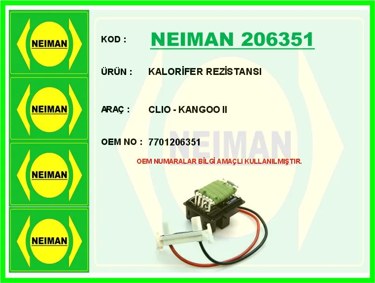 Kalorifer Rezistansı Clio - Kangoo 2
