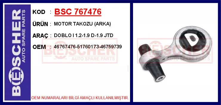 Motor Takozu Arka Fiat DOBLO 1 1.2-1.9 D-1.9 JTD