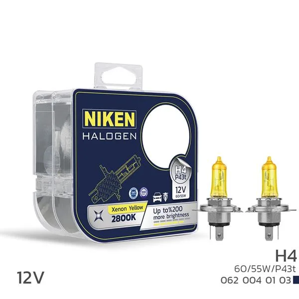 NIKEN 12V H4 60/55W Sari Işık Ampul P43T 2800K