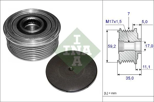 Alternatör Kasnağı Rulmanli TRANSIT 2.4 Tdci 2000-2006 Alternatör OEM No İçin: 2C1T10300BA