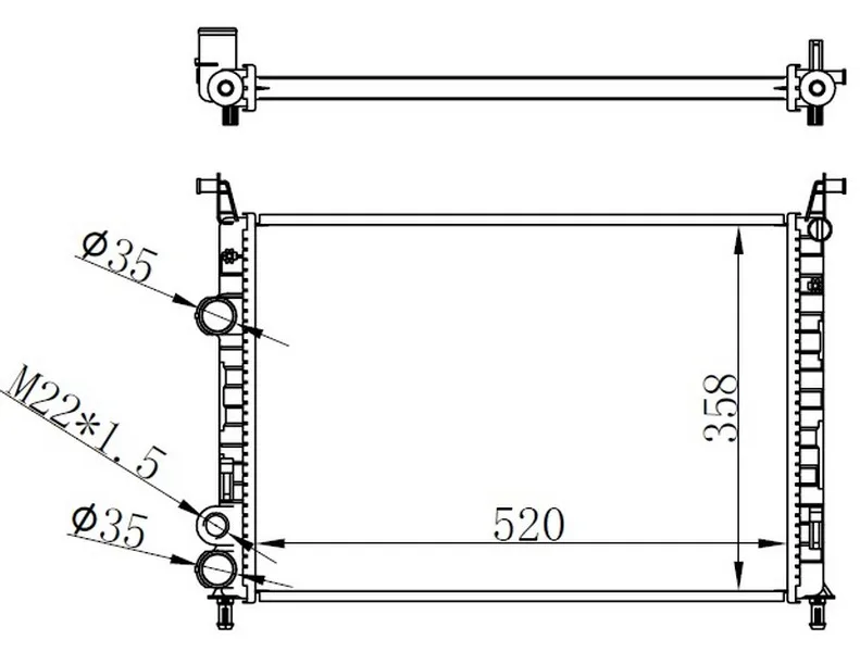 Radyatör Brazing Palio 1.2-1.4İ 2005 Ac / - Mek 520X358X22
