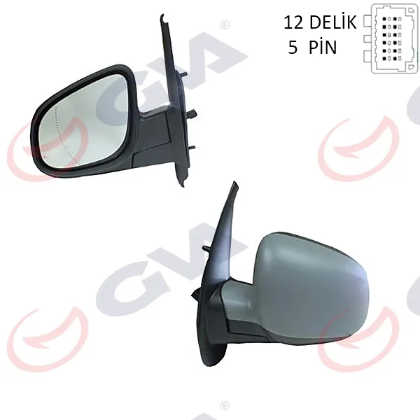 Diş Dikiz Aynası Sol Kangoo - CITAN 2013 Elektrikli Isıtmalı Astarlı Asferik 5 Fiş VM-6132EHPAL
