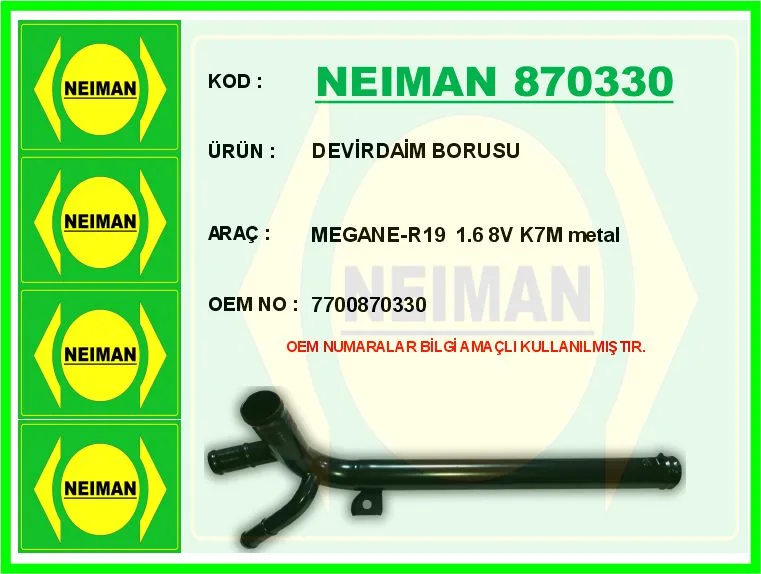 Devirdaim Borusu Megane - R19 1.6 8V K7M Metal