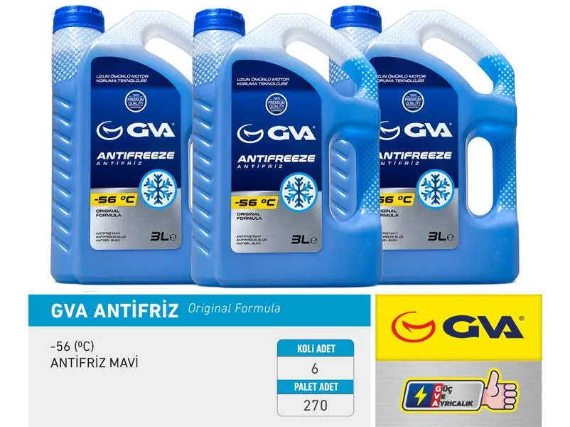 Antifriz 3 LT -56 C Mavi Koli 6 Ad (6 Adet)