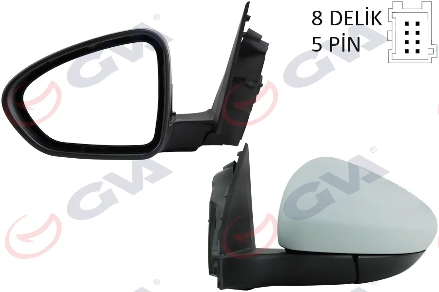Diş Dikiz Aynası Sol Egea 2015 Elektrikli Isıtmalı Astarlı Konveks 5 Fiş VM-6157EHPL