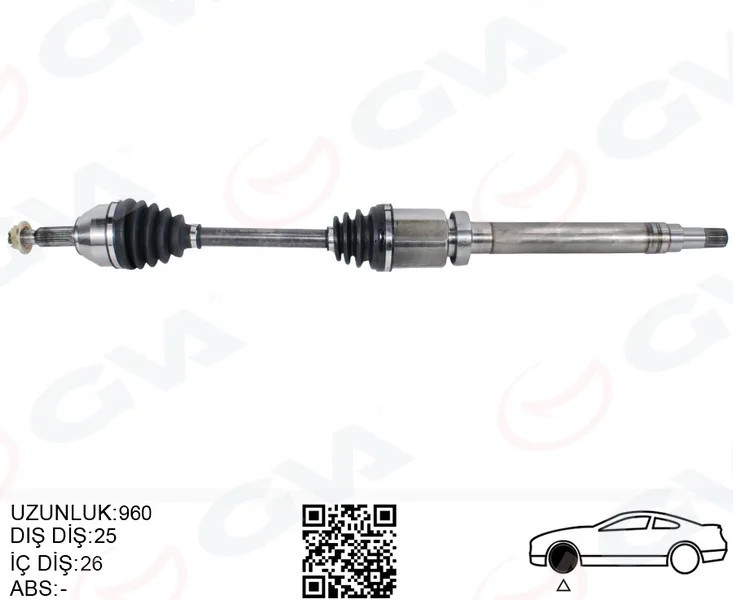Ön Aks Komple Sağ TRANSIT Connect 1.8 Tdci 2002-2014 1975-1990-110PS 960MM