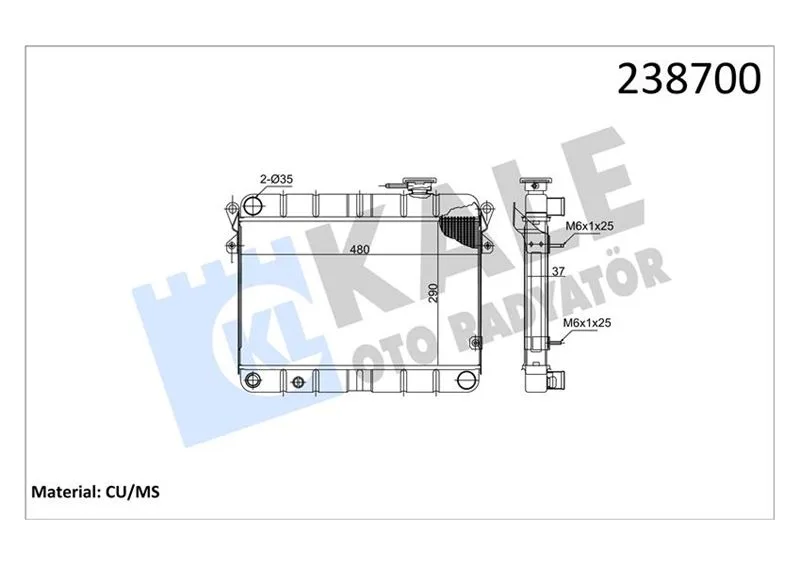 Radyatör M131 Eski Model - Yeni Model 470X292X34 3 Sıra PN Fanlı Sistem