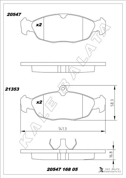 Ön Balata ASTRA F - Corsa A B - Vectra A - TIGRA - 1994-2000 COMBO 1.4-1.6İ-1.7 D 1992-2000 GDB1040