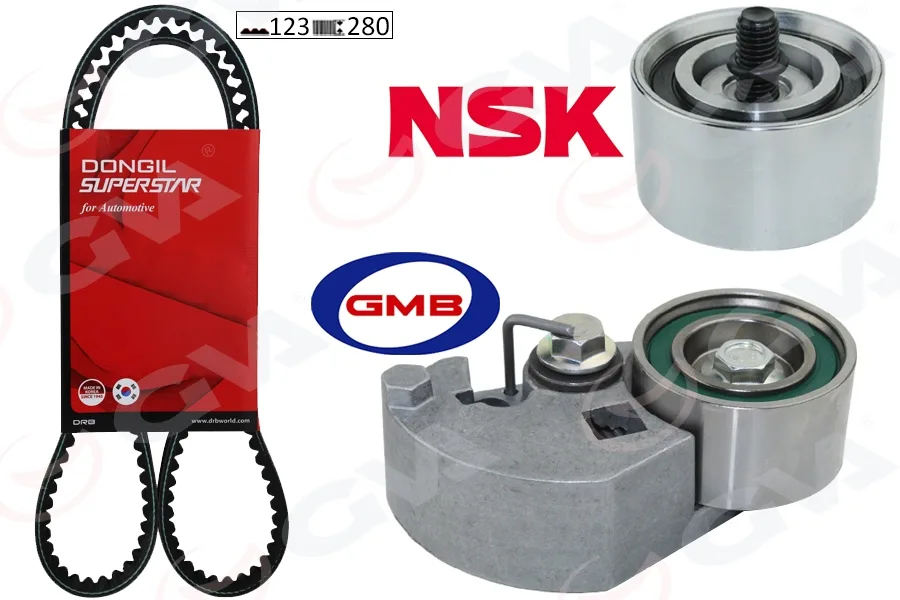 Triger Kayış Seti Eksantrik Seti Hyundai ACCENT Admire Getz 1.5L D3EA 2002-2005 Tucson Santafe 2.0L 2.2L D4EA D4EB 2004-2009 Sonata 2.0L 2006-2011 KIA Sportage 2.0L D4EA 2004-2010 1 Kayış 2 Rulman 123X280