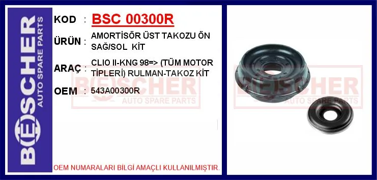 Amortisör Üst Takozu Ön Kit Clio 2 - Kangoo 1998 Tüm Motor Tipleri Rulman - Takoz Kit