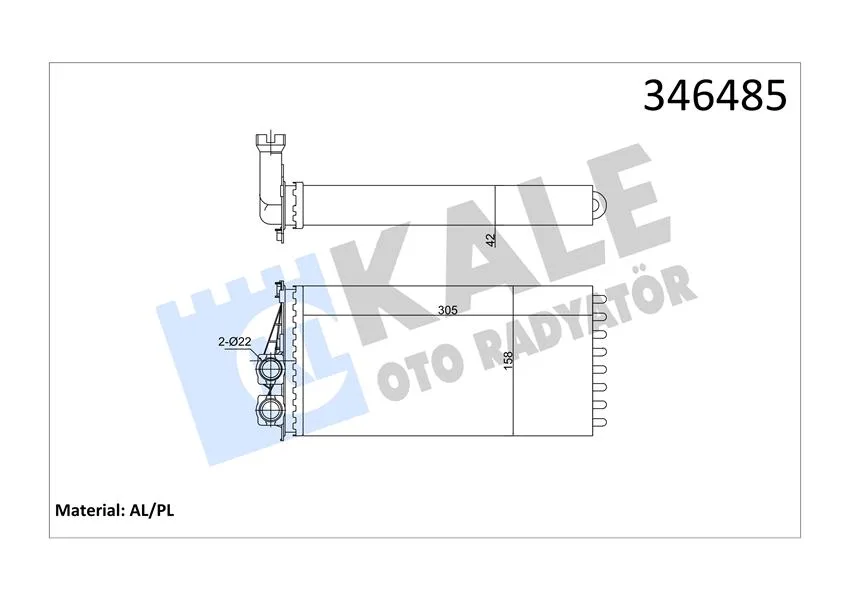 Kalorifer Radyatörü Peugeot P3008 2009-2016 P5008 2009-2017 DS5 2011-2015