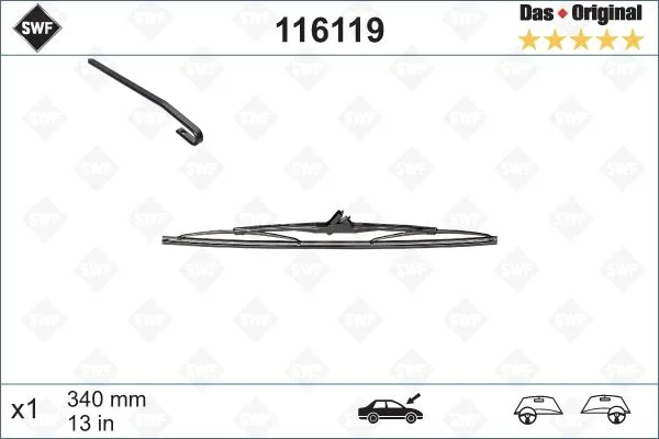 Silecek Süpürgesi Arka GOLF3-GOLF4 340 MM