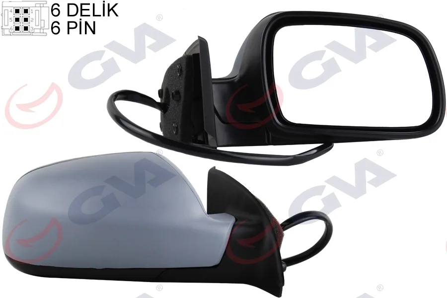 Diş Dikiz Aynası Sağ 307 2002 Elektrikli Isıtmalı Astarlı Sensörlü Konveks 6 Fiş VM-207EHPSR