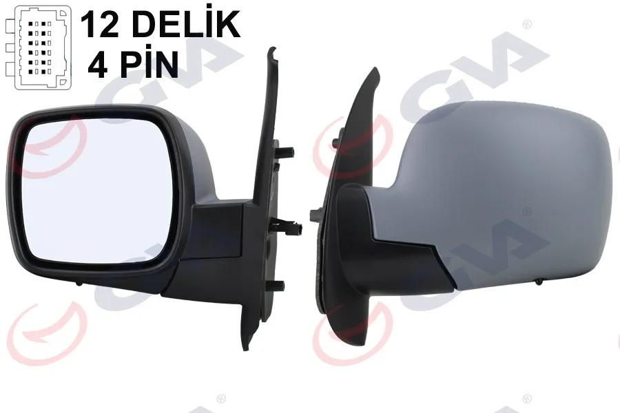 Diş Dikiz Aynası Sol Kangoo 2008 Elektrikli Isıtmalı Astarlı Konveks 5 Fiş VM-6131EHPL