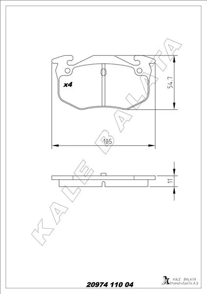 Arka Fren Balatası Peugeot P106 1996-2004 P205 1987-1998 P206 2000-2009 P306 1997-2001 P309 1989-1993 Citroen Saxo 1996-2004 Xsara 1997-2005 ZX 1992-1997 Renault R9-R19- Megane 1 - Clio 1 - 2 İnce Tip